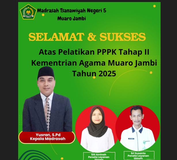 Kepala Madrasah, Selamat Kepada Sri Susanto dan Siti Aminah