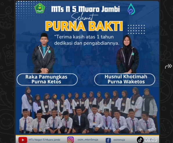 Purna Tugas, Pembina OSIM Ucapkan Terima Kasih Kepada Ketua dan Wakil Ketua Lama