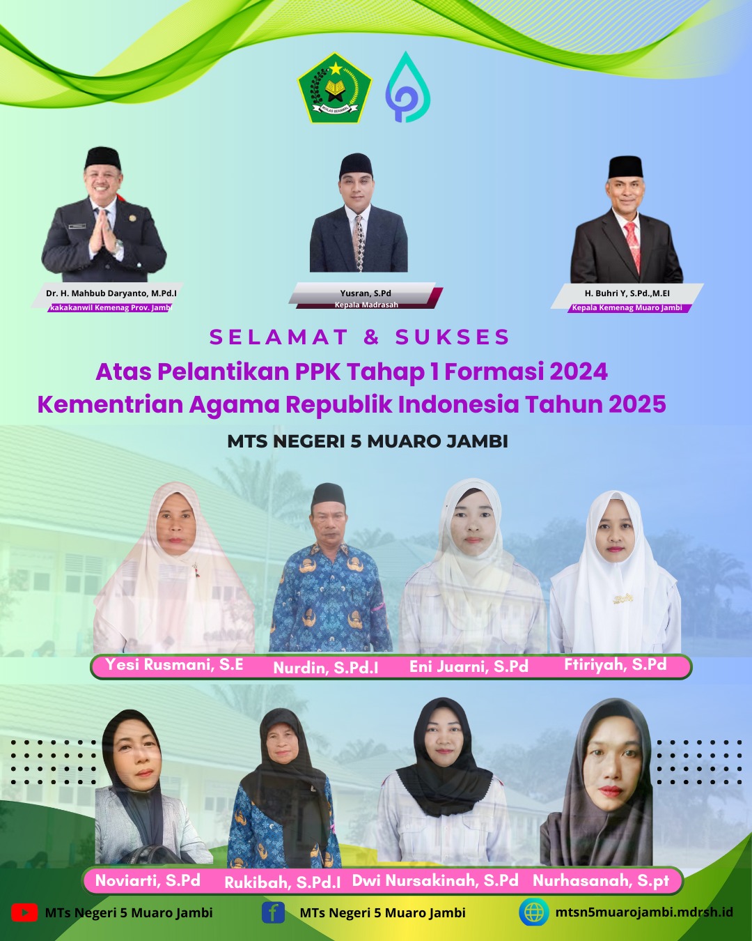 Pelantikan PPPK Tahap Dua, MTs N 5 Muaro Jambi Utus 8 Peserta