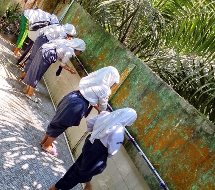 Musholla MTsN 5, Tempat Wudhu Masih Belum Maksimal.