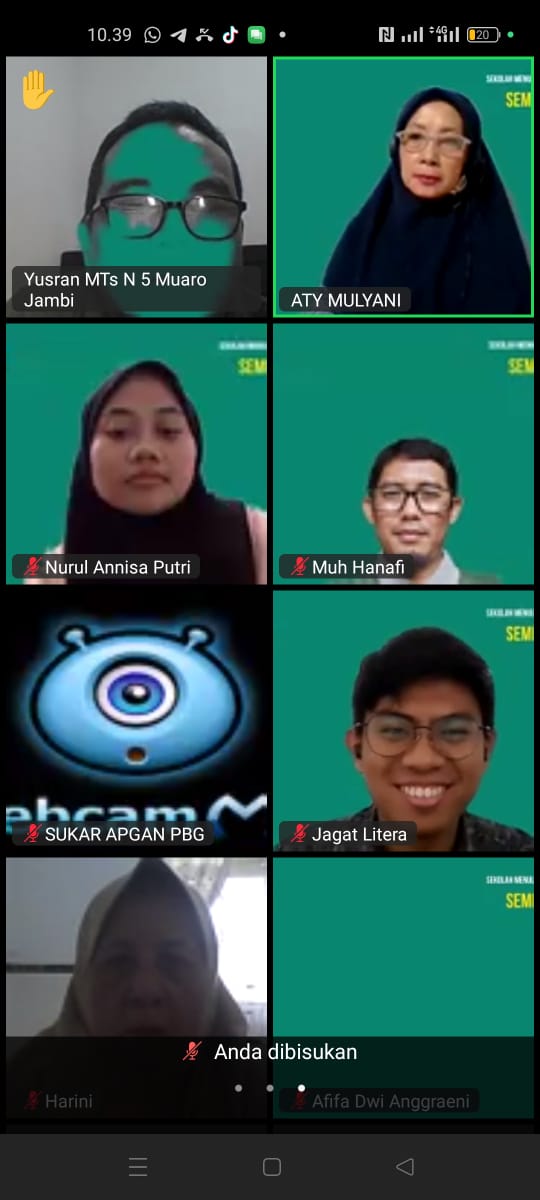 Akhir Pekan, Kepala MTs N 5 dan Guru Ikuti Webinar Semeja Daring Spesial Ramadhan.