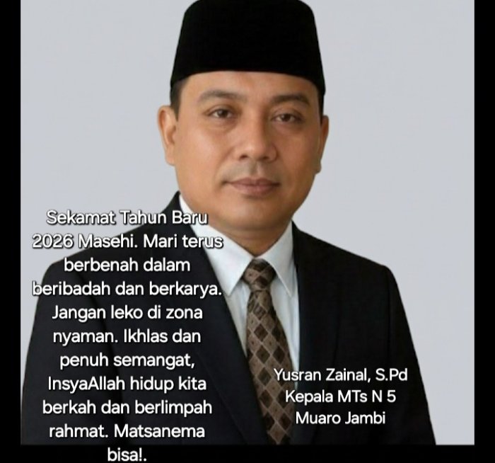 Doa Terbaik, Kepala MTsN 5 Ucapkan Selamat Tahun Baru 2026.