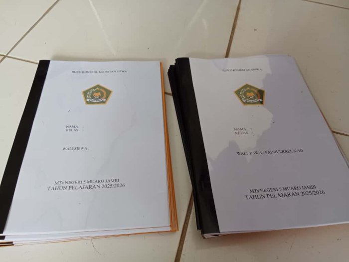 MTsN 5 Muaro Jambi Luncurkan Buku Kontrol Siswa