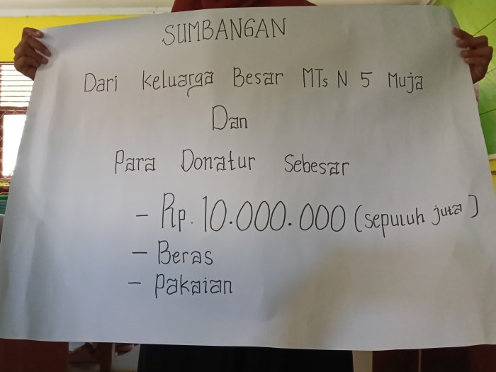 10 Juta Rupiah, Sumbangan Bagi Korban Musibah