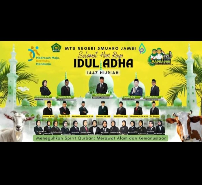 10 Dzulhijjah, MTsN 5 Ucapkan Selamat Hari Raya Iduladha 10 Dzulhijjah, MTsN 5 Ucapkan Selamat Hari Raya Iduladha